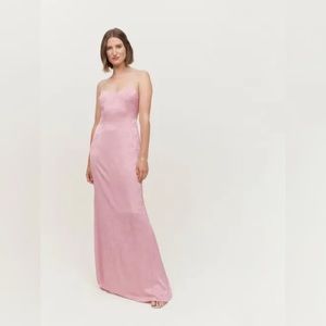 Reformation Allium Dress, Pink Maxi Slip Dress, Size 2